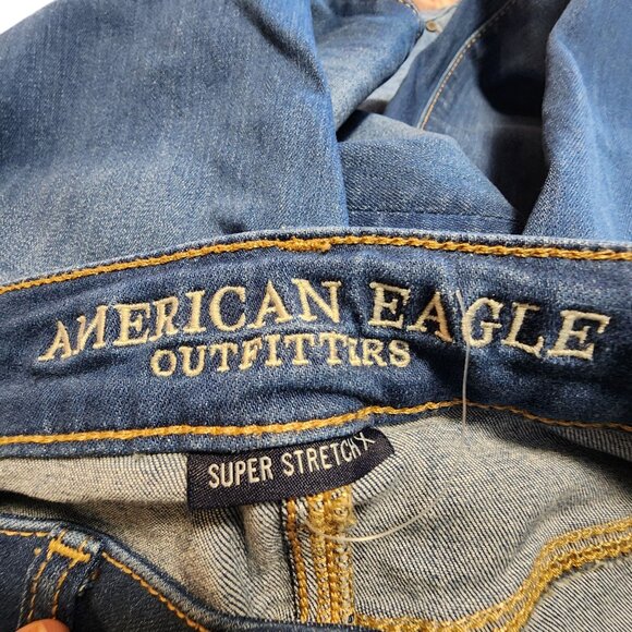 American Eagle Outfitters Super Stretch X Jegging Jeans Size 2 Regular Blue Deni - Picture 3 of 5